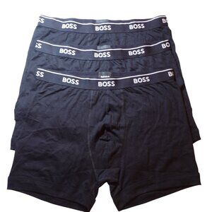 NIB Hugo Boss Men's 3 Pack Classic Boxer Brief Trunk Size XL Black Cotton